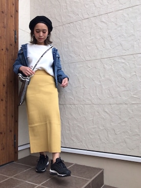 「パイピングベレー帽」｜megumiさん（レディース・152cm）の春コーディネート