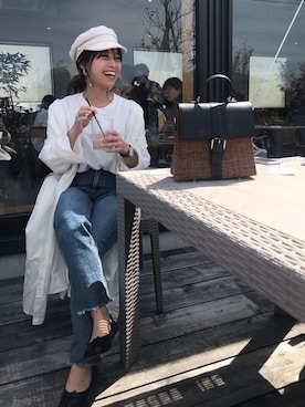「reca（レカ）のアイテム（シャツワンピース）」を使った、megumiさん（レディース・152cm）の春コーディネート