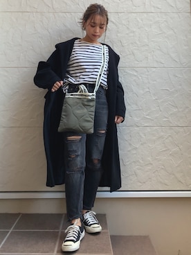 「FREE'S MART（フリーズマート）のアイテム（その他アウター）」を使った、megumiさん（レディース・152cm）の秋コーディネート