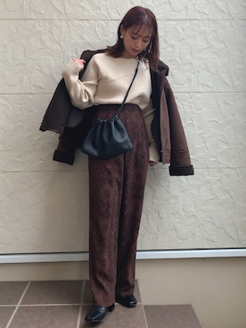 「スクエアトゥ」｜「アイテム（ブーティ）」を使った、megumiさん（レディース・152cm）の冬コーディネート