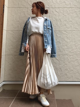 「アイテム（エコバッグ/サブバッグ）」を使った、megumiさん（レディース・152cm）の冬コーディネート