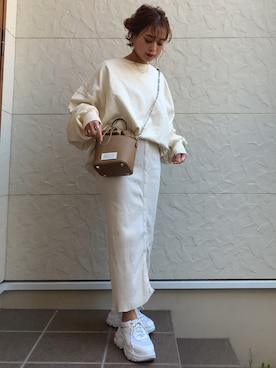 「FIKA（フィカ）のアイテム（スカート）」を使った、megumiさん（レディース・152cm）の春コーディネート