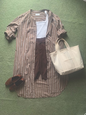 「three dots（スリードッツ）のアイテム」を使った、kahoさん（レディース・151cm）の秋コーディネート