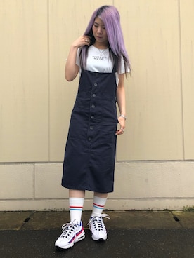 「AVIREX DEPOT」｜「アイテム（オールインワン・サロペット）」を使った、Rさん（レディース・160cm）の夏コーディネート