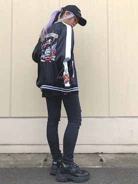 「カッコイイ女子」｜「アイテム（ブルゾン）」を使った、Rさん（レディース・161cm）の秋コーディネート