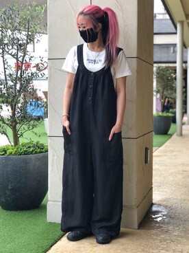 「AVIREX DEPOT」｜「アイテム（オールインワン・サロペット）」を使った、Rさん（レディース・161cm）の夏コーディネート