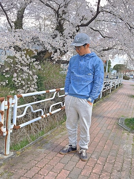 JUNYA WATANABE MANのマウンテンパーカー（ブルー系）を使った