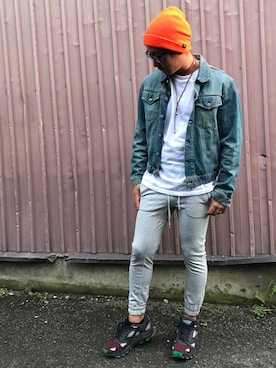 「HELMUT LANG（ヘルムートラング）のアイテム（デニムジャケット）」を使った、HirôtaKa_sTさん（メンズ・172cm）の秋コーディネート