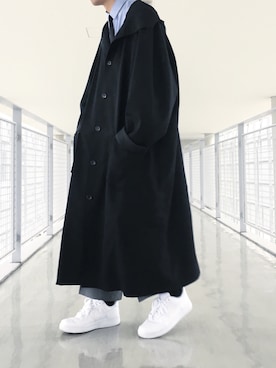 「Yohji Yamamoto POUR HOMME（ヨウジヤマモトプールオム）のアイテム（その他アウター）」を使った、かぎょうさん（メンズ・172cm）の秋コーディネート