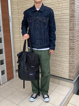 「patagonia」｜「アイテム（デニムジャケット）」を使った、metsan1986さん（メンズ・177cm）の秋コーディネート