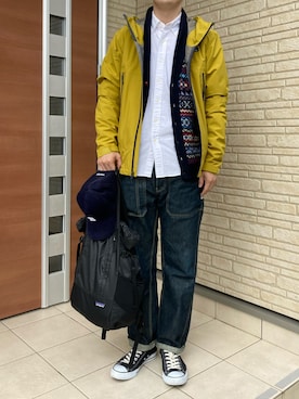 「アイテム（ナイロンジャケット）」を使った、metsan1986さん（メンズ・177cm）の冬コーディネート