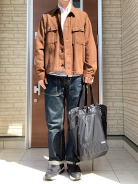 「アイテム（ブルゾン、ブラウン系）」を使った、metsan1986さん（メンズ・177cm）の春コーディネート