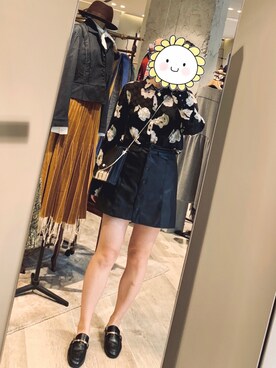 「H&M（エイチ・アンド・エム）のアイテム（スカート、ブラック系）」を使った、睡不够的爱美丽さん（レディース）の秋コーディネート