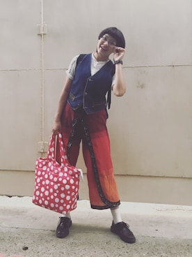「撞色」｜Veromca さん（レディース・170cm）の夏コーディネート