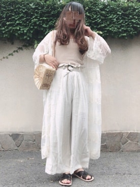 「Lattice（Lattice）のアイテム（かごバッグ）」を使った、noncoさん（レディース・165cm）の夏コーディネート
