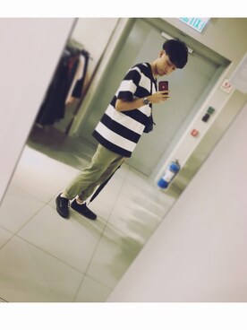 「BROS by WACOALMEN（ブロスバイワコールメン）のアイテム」を使った、Ben Huangさん（メンズ・178cm）の夏コーディネート