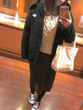 「flower」｜「アイテム（その他アウター）」を使った、きむきむさん（レディース・158cm）の冬コーディネート