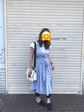 「UNIQLO（ユニクロ）のアイテム（T Shirts、ホワイト系）」を使った、ぽにょさん（レディース・157cm）の夏コーディネート