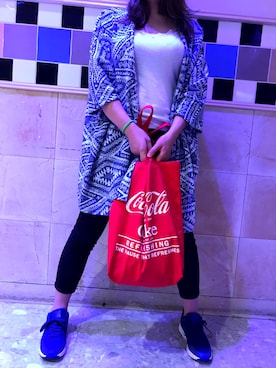 「UNIQLO（ユニクロ）のアイテム（Tank tops、ホワイト系）」を使った、ぽにょさん（レディース・157cm）の夏コーディネート