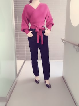 「LA BELLE ETUDE（ラベルエチュード）のアイテム（ニット/セーター）」を使った、くぅさん（レディース・157cm）の冬コーディネート