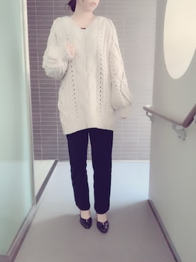 「LA BELLE ETUDE（ラベルエチュード）のアイテム（ワンピース）」を使った、くぅさん（レディース・157cm）の冬コーディネート