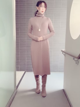 「LA BELLE ETUDE（ラベルエチュード）のアイテム（ネックレス）」を使った、くぅさん（レディース・157cm）の冬コーディネート