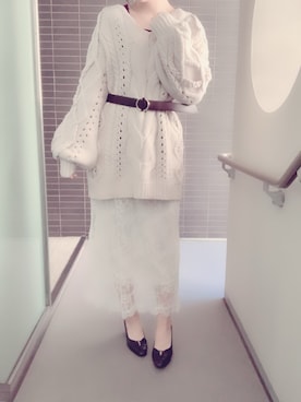 「LA BELLE ETUDE（ラベルエチュード）のアイテム（ワンピース）」を使った、くぅさん（レディース・157cm）の冬コーディネート