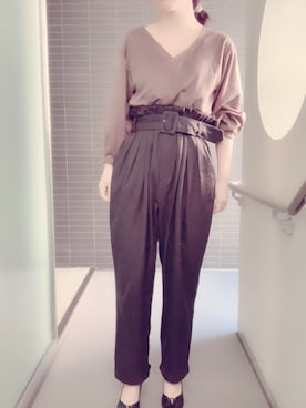 「LA BELLE ETUDE（ラベルエチュード）のアイテム（Tシャツ/カットソー）」を使った、くぅさん（レディース・157cm）の冬コーディネート
