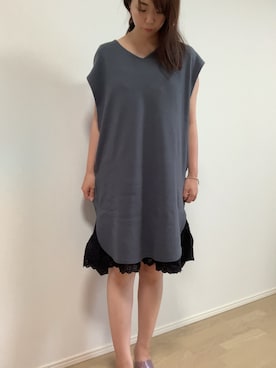 「LA BELLE ETUDE（ラベルエチュード）のアイテム（ワンピース）」を使った、くぅさん（レディース・157cm）の秋コーディネート