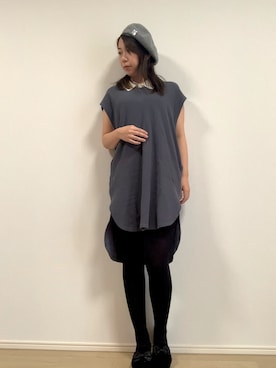 「LA BELLE ETUDE（ラベルエチュード）のアイテム（ハンチング/ベレー帽）」を使った、くぅさん（レディース・157cm）の秋コーディネート