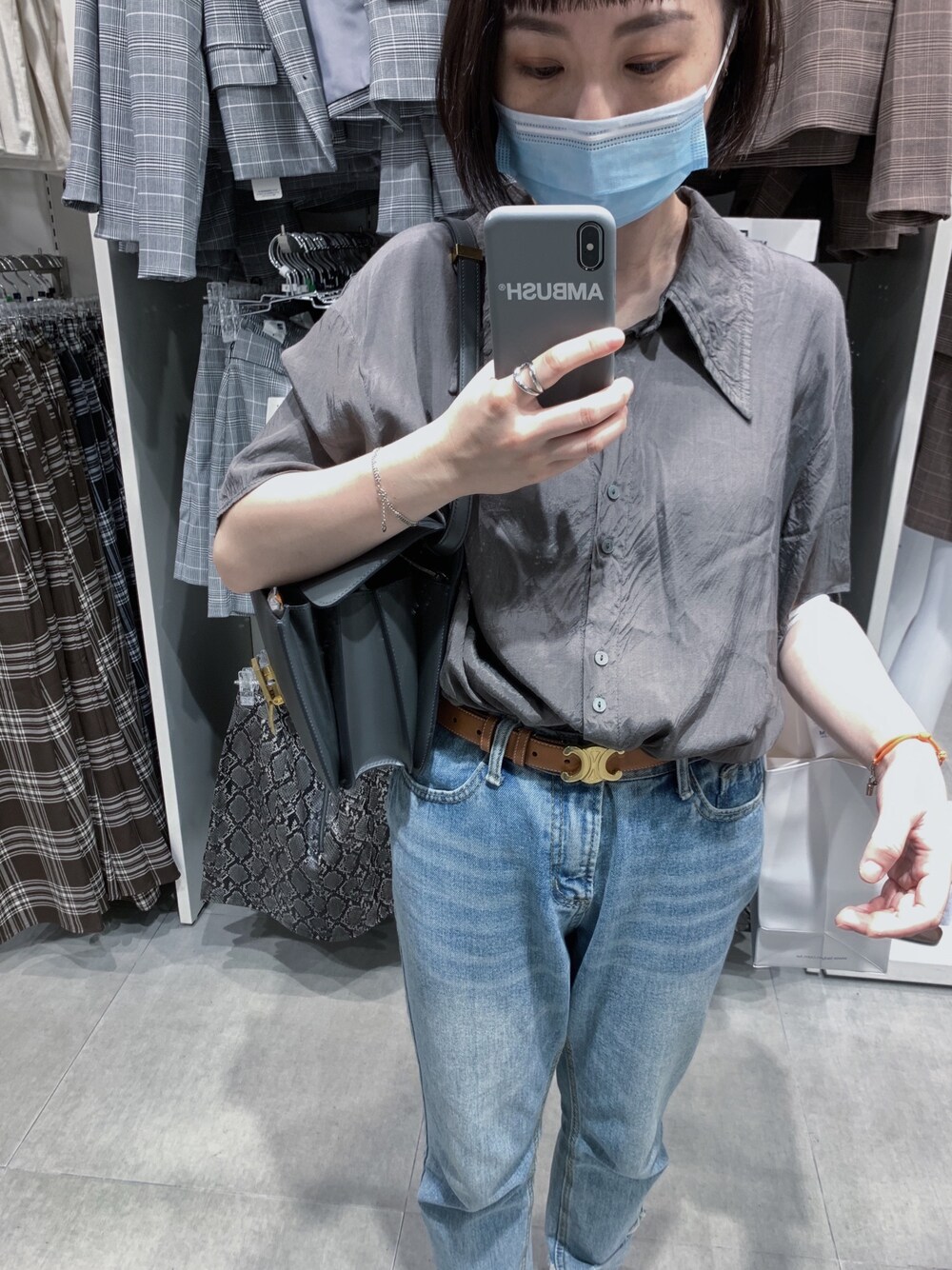 「ootd、Taiwan、shoppingday、fashion」｜「CELINEのアイテム（ベルト、ブラウン系）」を使った、51Wuさん（レディース・157cm）の秋コーディネートの1枚目の写真