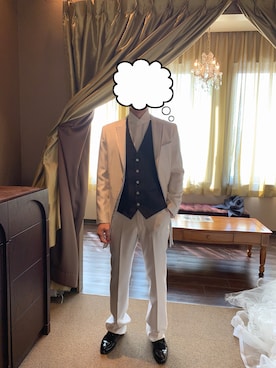 「no brand（ノーブランド）のアイテム（セットアップ）」を使った、yuskさん（メンズ・172cm）の春コーディネート