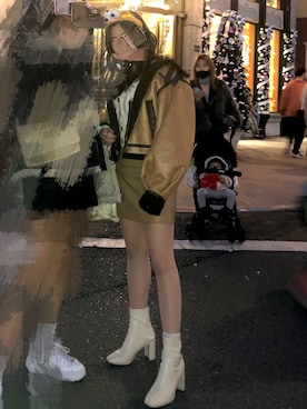 「moussy」｜「アイテム（ブルゾン）」を使った、nooahyuuuuさん（レディース・151cm）の冬コーディネート