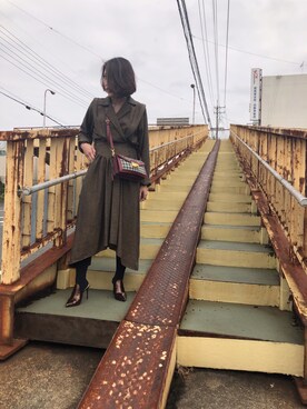 「Ameri（アメリ）のアイテム（ブーティ）」を使った、zezeさん（レディース・158cm）の冬コーディネート