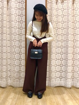 「earth music&ecology（アースミュージックアンドエコロジー）のORiental TRaffic ビットローファー ＊（パンプス）」を使った、miyuchim0015さん（レディース・150cm）の秋コーディネート