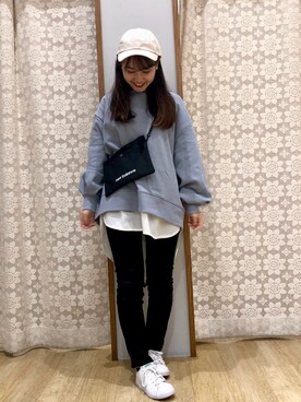 「earth music&ecology（アースミュージックアンドエコロジー）のスキスキスキニー（カラー）＊（その他パンツ）」を使った、miyuchim0015さん（レディース・150cm）の秋コーディネート