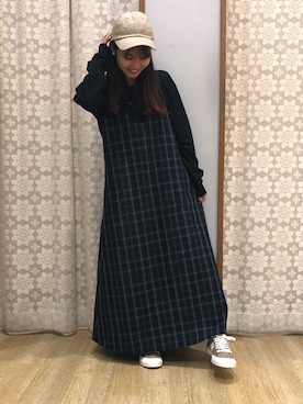 「NEW BALANCE（ニューバランス）のアイテム（帽子）」を使った、miyuchim0015さん（レディース・150cm）の秋コーディネート