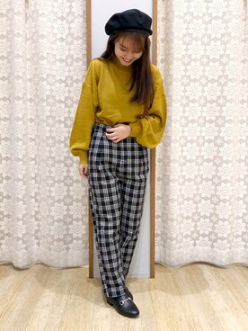 「earth music&ecology（アースミュージックアンドエコロジー）のリバーシブベレー帽 ＊（ハンチング/ベレー帽）」を使った、miyuchim0015さん（レディース・150cm）の秋コーディネート