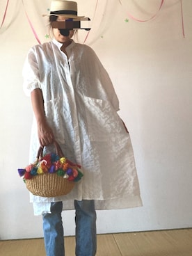 「アイテム（シャツワンピース）」を使った、かなぱんさん（レディース・162cm・30代）の夏コーディネート