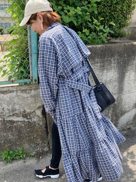 「アイテム（トレンチコート）」を使った、かなぱんさん（レディース・163cm）の春コーディネート