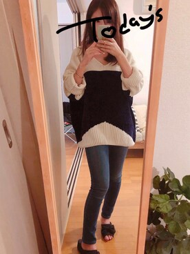 「CIMARRON（シマロン）のアイテム（パンツ）」を使った、まーめーさん（レディース・158cm）の秋コーディネート