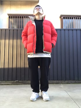 「BEAMS（ビームス）のアイテム（ダウンジャケット/コート）」を使った、kusooyajiさん（メンズ・170cm）の秋コーディネート