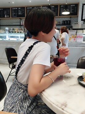 「URBAN RESEARCH（アーバンリサーチ）のアイテム（ジャンパースカート）」を使った、frolinさん（レディース・158cm）の夏コーディネート