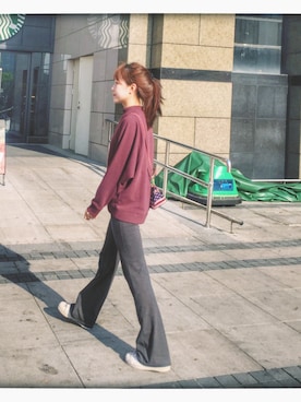 「MONKI（モンキ）のアイテム（パーカー）」を使った、杏xxさん（レディース・165cm）の冬コーディネート
