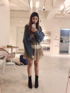 「LOVFEE（ラッフィ）のアイテム（ジャケット/アウター）」を使った、Layla Linさん（レディース・160cm）の秋コーディネート