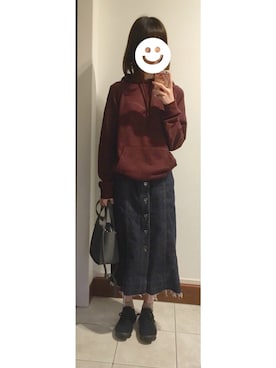 「URBAN RESEARCH（アーバンリサーチ）のアイテム（デニムスカート）」を使った、Meiさん（レディース・159cm）の春コーディネート