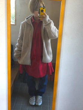 「アイテム（シャツワンピース）」を使った、ろいどさん（レディース・152cm・20代）の冬コーディネート