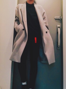 「UNIQLOU」｜「アイテム（チェスターコート）」を使った、M's(エムズ)さん（メンズ・176cm）の春コーディネート