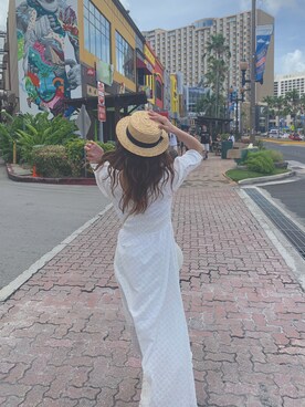 「Chico（チコ）のアイテム（ワンピース、ホワイト系）」を使った、nyanchuさん（レディース・159cm）の春コーディネート