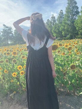 「AZUL（アズール）のアイテム（ワンピース、ブラック系）」を使った、nyanchuさん（レディース・159cm）の夏コーディネート